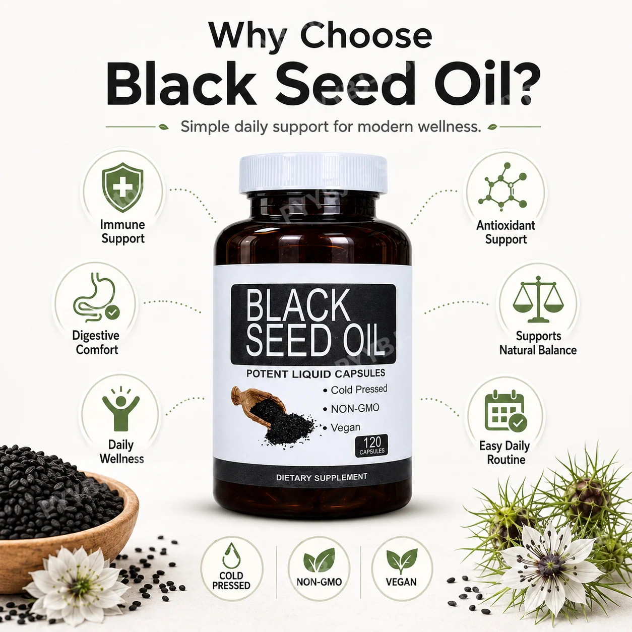 Black Seed Oil Capsules 1000mg - đánh giá và giá Castor Oil Cold Press