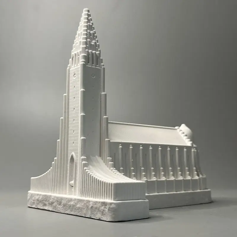 Reykjavik Cathedral, Iceland Gypsum Tabletop Ornament Decoration Crafts