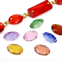 13*18MM Two Hole Charms Beads Oblong Connector Links For Jewelry Making Necklaces Bracelets RingsCrystal Suncatcher Prisms DIY