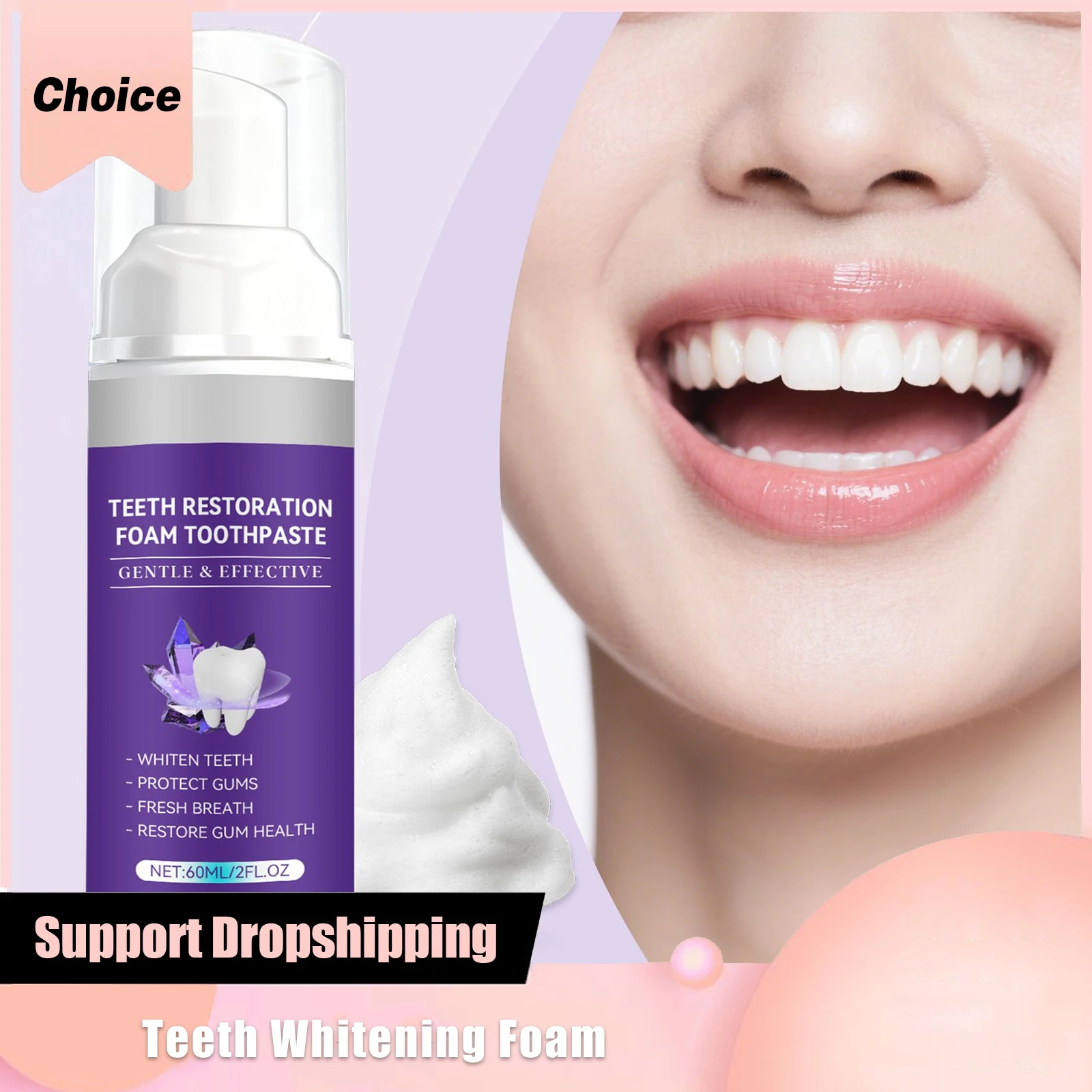 

Teeth Mousse Foam Remove Yellow Stain Mild Ingredients No Sensitivity Dental Bleaching Deep Cleaning Tooth Whitening Toothpaste