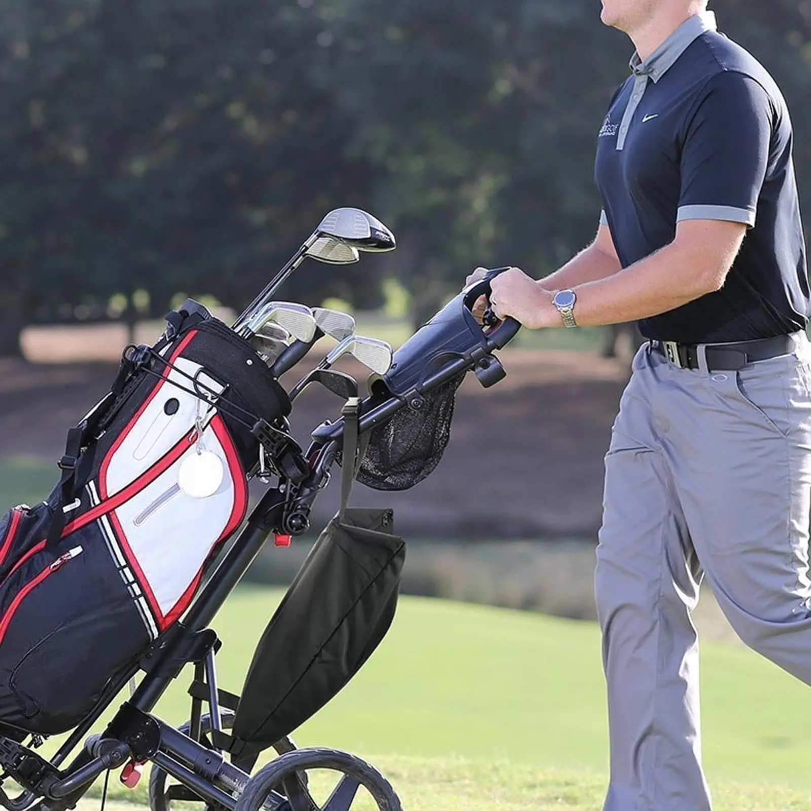 Golf Push Cart Storage Bag Portable Pouch Holder Large Capacity Gift Backside Extension Bag Organizer Golfer Women Men Adults
