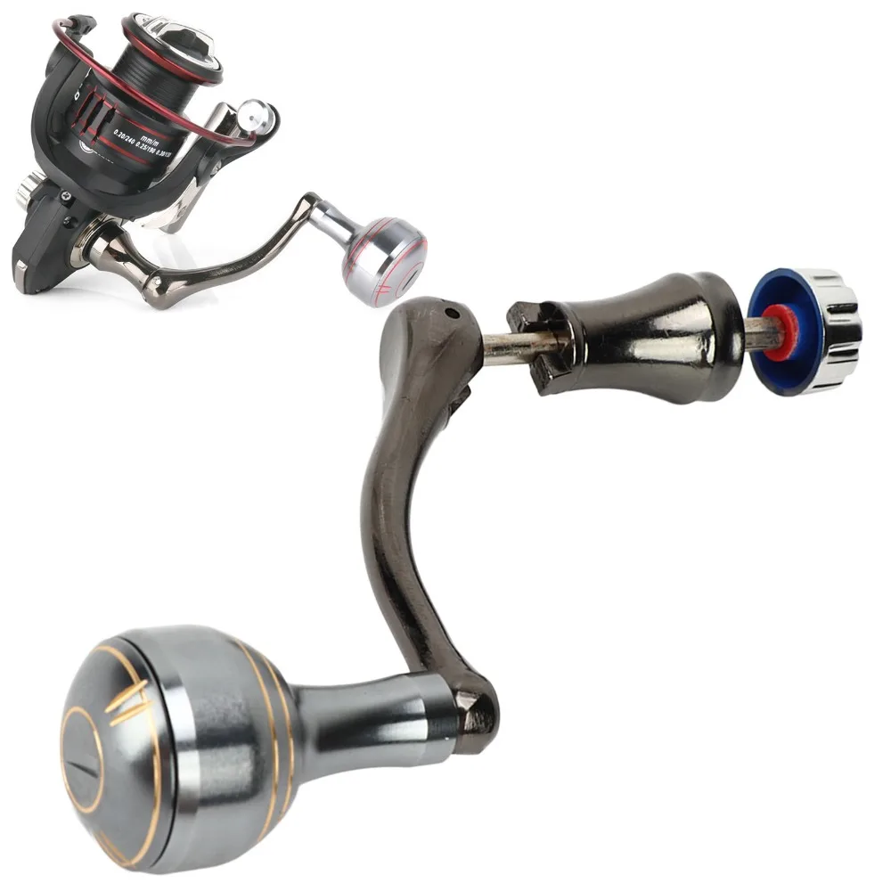 Aluminum Alloy Fishing Reel Rocker Arm Smooth Surface Ball Grip Fishing Spinning Reel Handle Hex Shaft Reel Replacement Handle