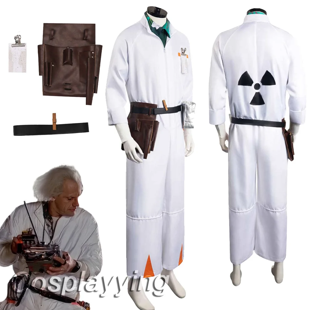 

Inventor Brown Cosplay Fantasia 1985 Movie Back Future Doctor Costume Adult Men Fantasy Male Halloween Carnival Party Cloth
