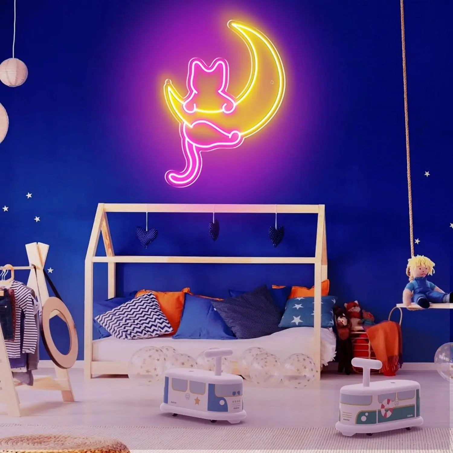 Anime Cat & Moon insegna al Neon per la decorazione della parete, decorazioni per la casa, sala giochi, decorazioni per Arcade d'arte, camera da letto, soggiorno, bar, regalo