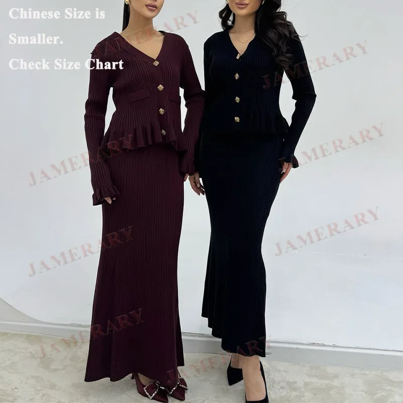 

Vintage Elegant Slim Autumn Knitted Sweater Dresses Women Long Sleeve Midi Sheath Dress Winter Clothes Bandage