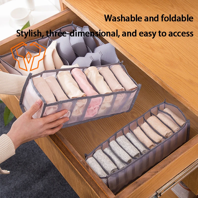 

Underwear Storage Box Household Wardrobe Dividers Jeans Organizing Box Drawer Style Mesh Clothes Socks Washable