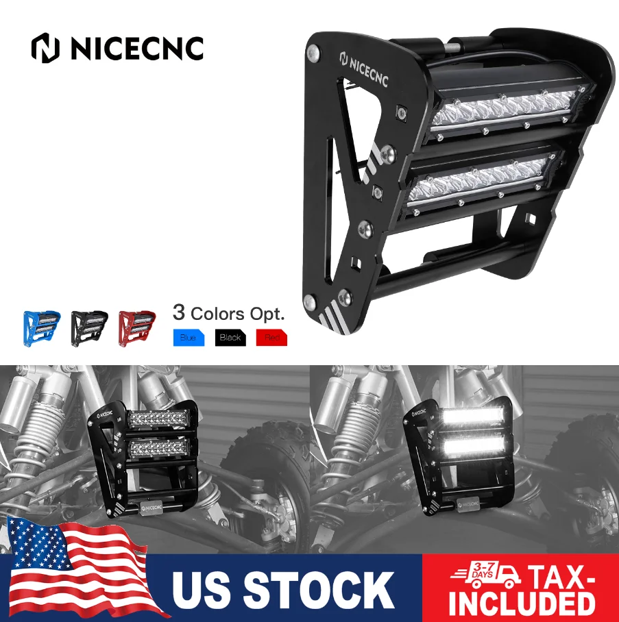 NICECNC ATV Front Bumper with LED Lights For Yamaha YFZ450R YFZ450RSE Special Edition 2009-2022 YFZ450X 2010-2011 YFZ450 2017