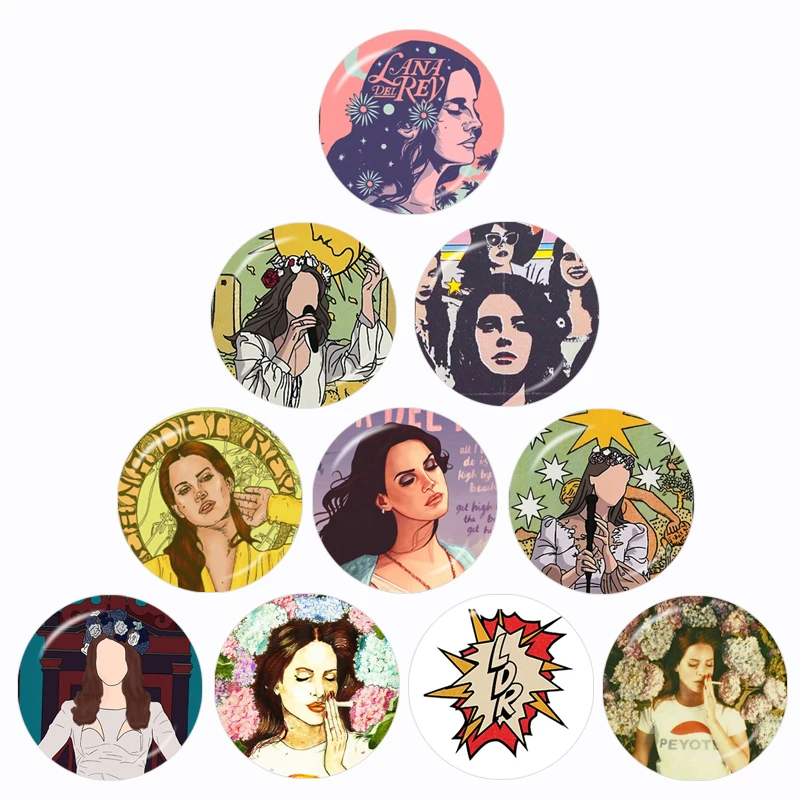 Funny Lana Del Rey 10 Pcs 12mm/16mm/18mm/20mm/25mm/30mm Round Photo Glass Cabochon Demo Flat Back Making Finding