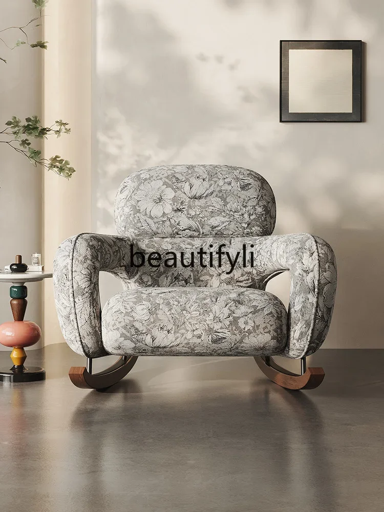 

Italian rocking chair leisure chair living room sofa new single balcony home art leisure recliner