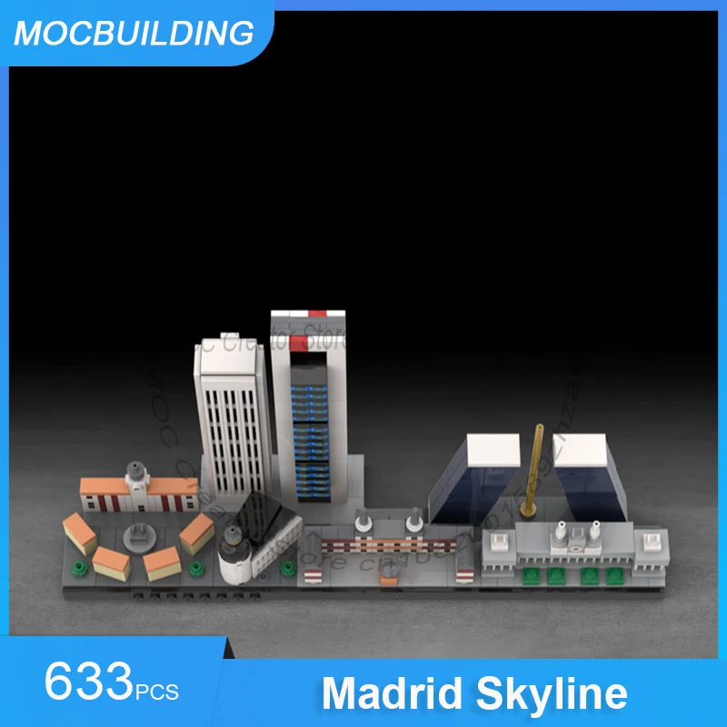 Madrid Skyline Architecture Model MOC Building Blocks DIY Assemble Bricks City Display Collection Creative Toys Gifts 633PCS