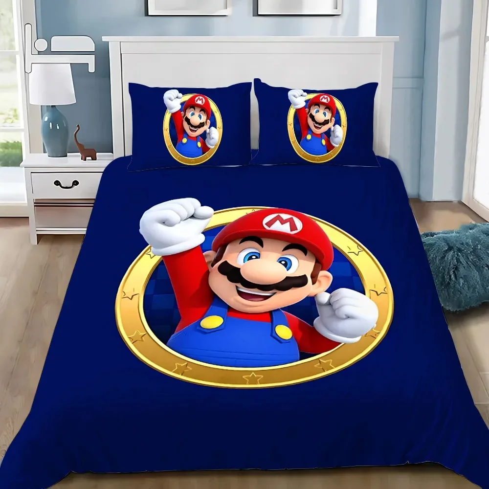 Housse de couette Super M-Mario 3D, ensemble de literie avec impression numérique de jeu exquis, couette, décoration de chambre pour jeunes, cadeau pour enfants et garçons
