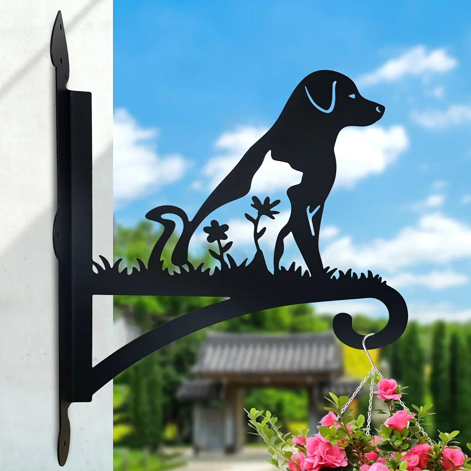 Rustproof Iron Wall Mount Hook Rack – Heavy-Duty Hanger for Planters, Bird Feeders & Outdoor Lanterns – Durable Garden Decor