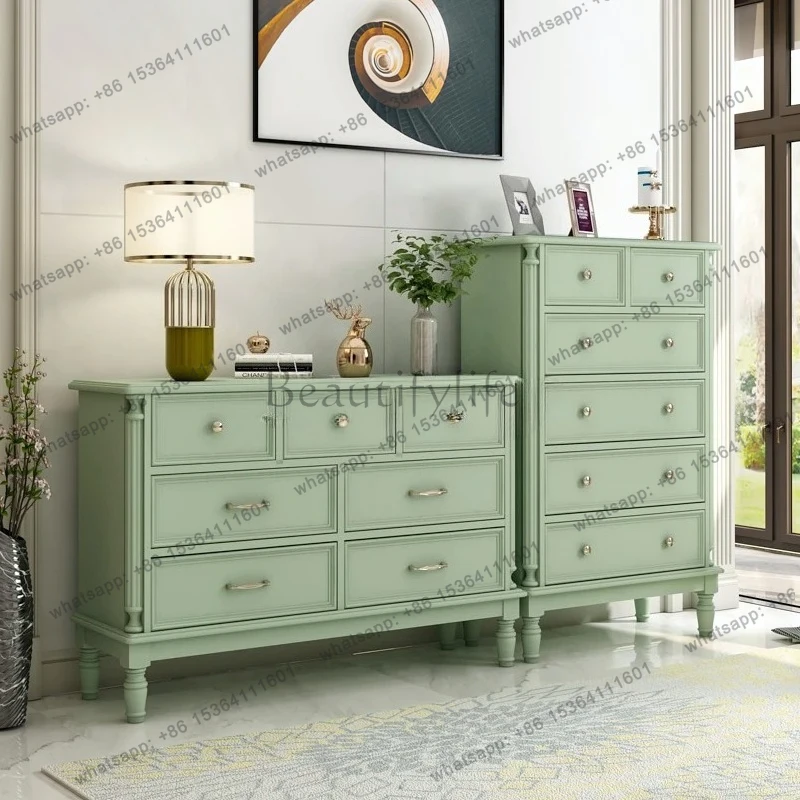 solid wood storage bedroom simple locker, light luxury living room modern white multi-function