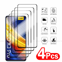 2/4PCS Tempered Glass For Xiaomi Poco X3 Pro Screen Protector Xiaomi Poco X3 Pro X3 NFC Full Glue Phone Film Xiaomi Poco X3 Pro