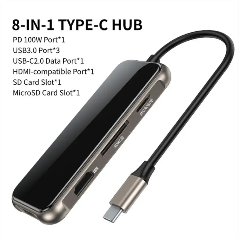 Otg Adapter Multiport Adapter Usb 3.1 Otg Laptop Accessories Pd100w Fast Charge Type-c Adapter For Macbook Usb C Hub 8 In 1