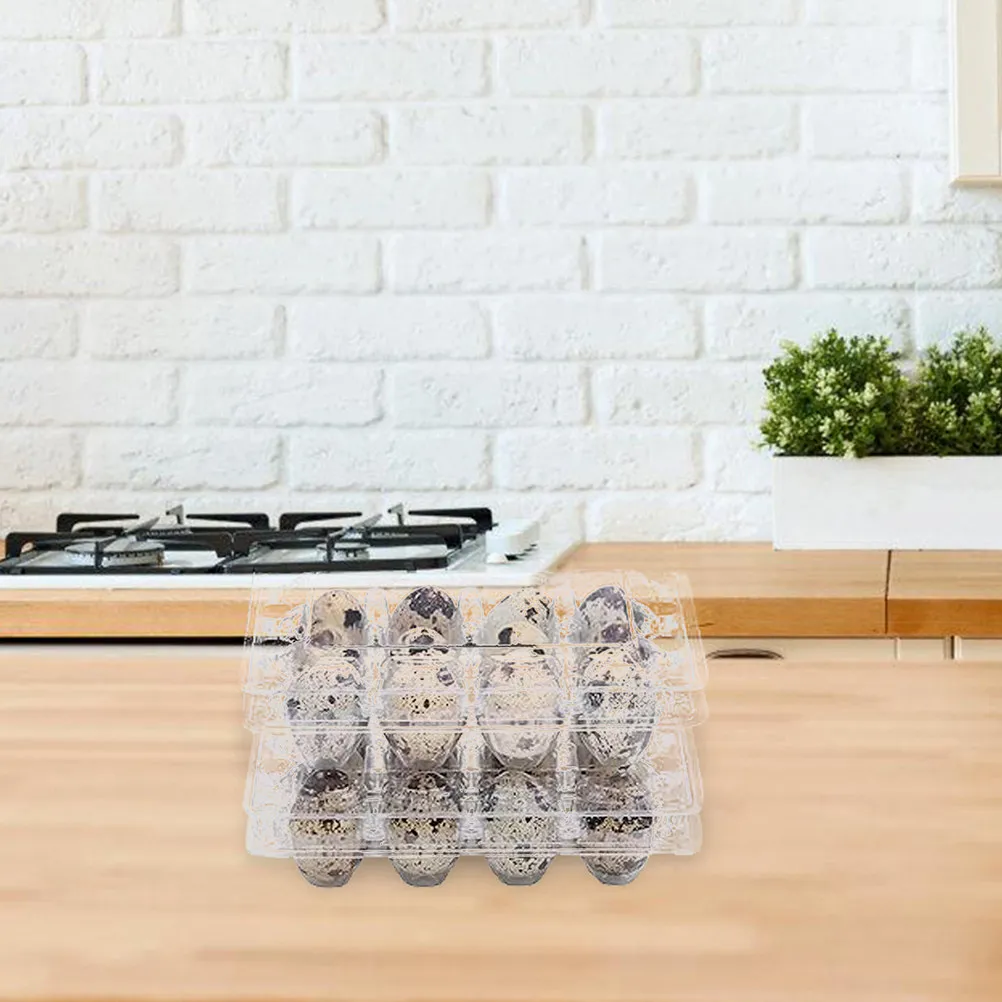 70Pcs Quail Egg Packaging Boxes Clear Plastic Jumbo Cartons Shockproof Stackable Storage Tray for Farm Market Home