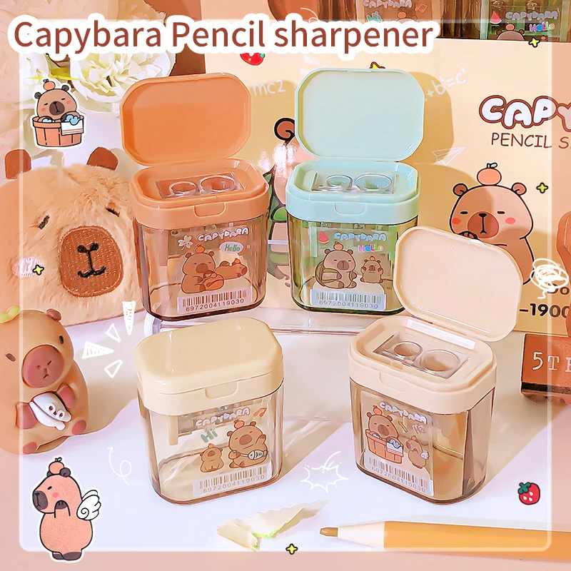 kawaii stationery back to school useful Children's school supplies office pencil sharpener classroom capybara stationery