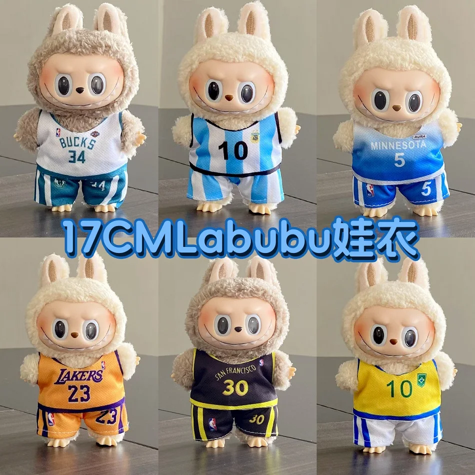 

For 15-17 Cm First/Second Generation Labubu Universal Dolls basketball football Jersey Set Dolls Accessories Cute Decoration
