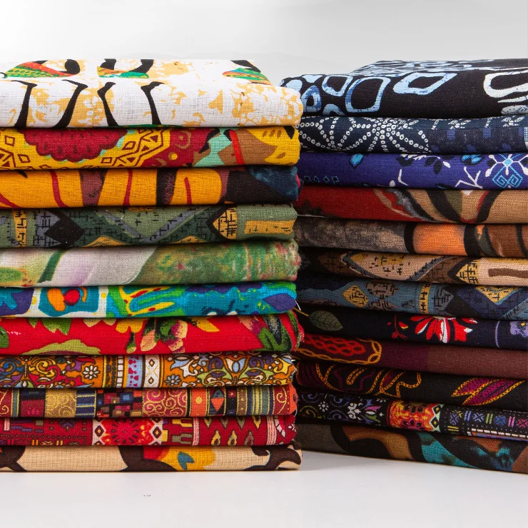 Fabric Patchwork Linen Material Sewing Upholstery Crafts Tissue Diy Print African Women  DIY 150cm*50cm