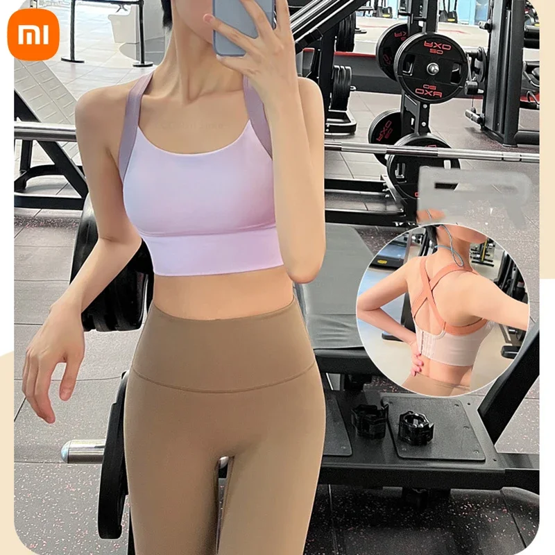 New Xiaomi Women Push Up Seamless Sports Bra Workout Sport Top Crop Fitness Active Wear with Buckle for Gym Brassiere Sportswear