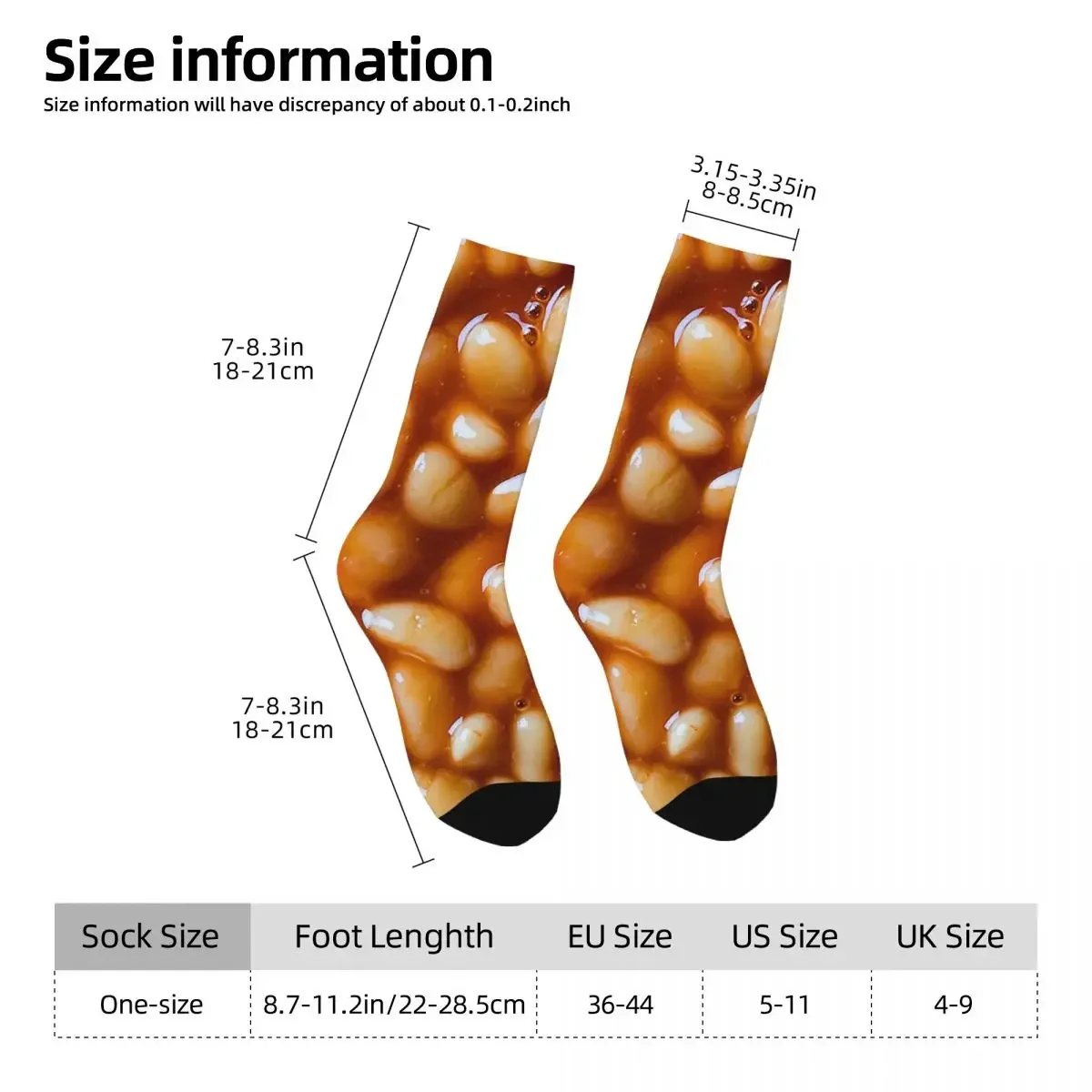 Baked Beans Socks Harajuku Super Soft Stockings All Season Long Socks Accessories for Unisex Gifts