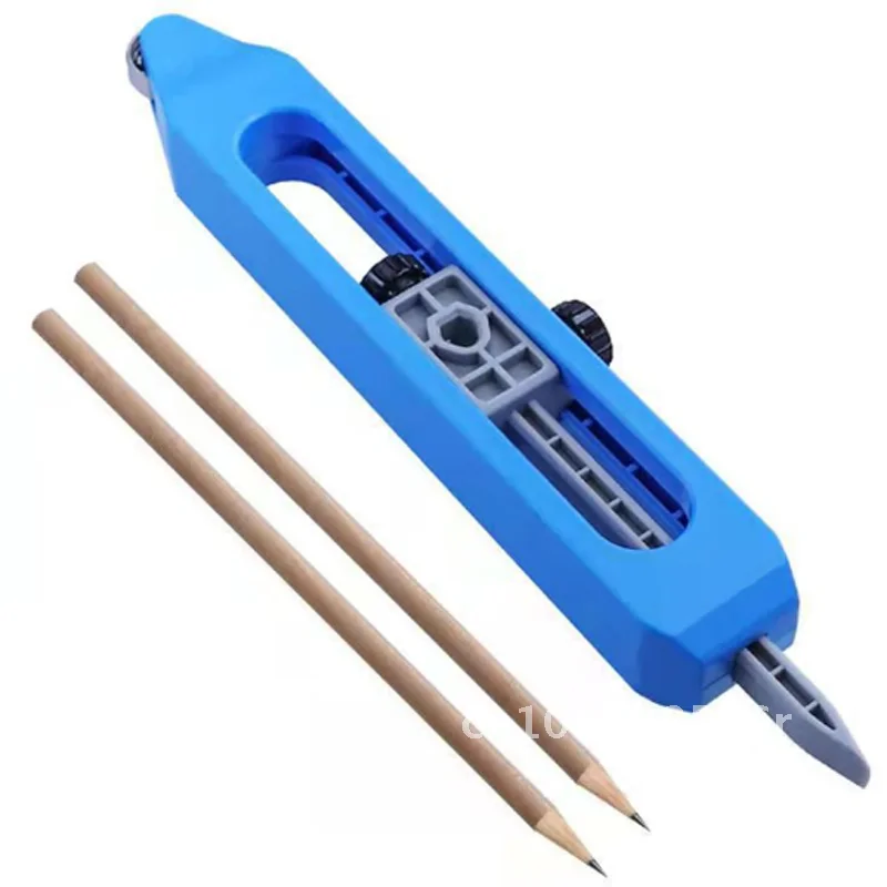 

Contour Gauge with Lock Adjustable Locking Profile Scribing Ruler Precise Woodworking Measuring Tool Measurement Gauge 2 Pencils