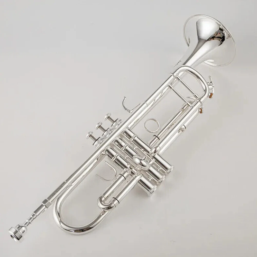 Japan 9335 Professional Trumpet Flat B Tone Brass Silver Plated High Quality Trumpet Musical Instrument with Hard Shell