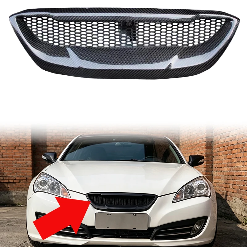 Front Grille Mesh Bumper Grill Body Kit Exterior Replacement Part For Hyundai Genesis Coupe 2009 2010 2011 Car Styling Aero Modi