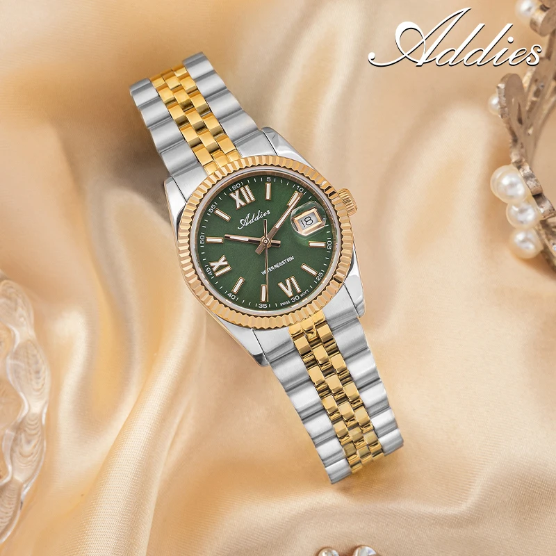 

ADDIES Luxury Quartz Watch Women New Diving 585 Movement 316L Stainless Steel Watches 50m Waterproof Luminous Fashion Watch