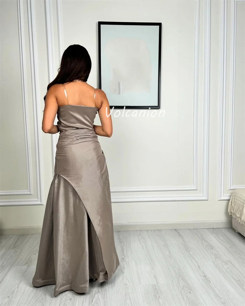 Customized Modern Style Exquisite Charmeuse Ruched Draped Straight Strapless Long Dresses Bespoke Occasion Dresses High Quality