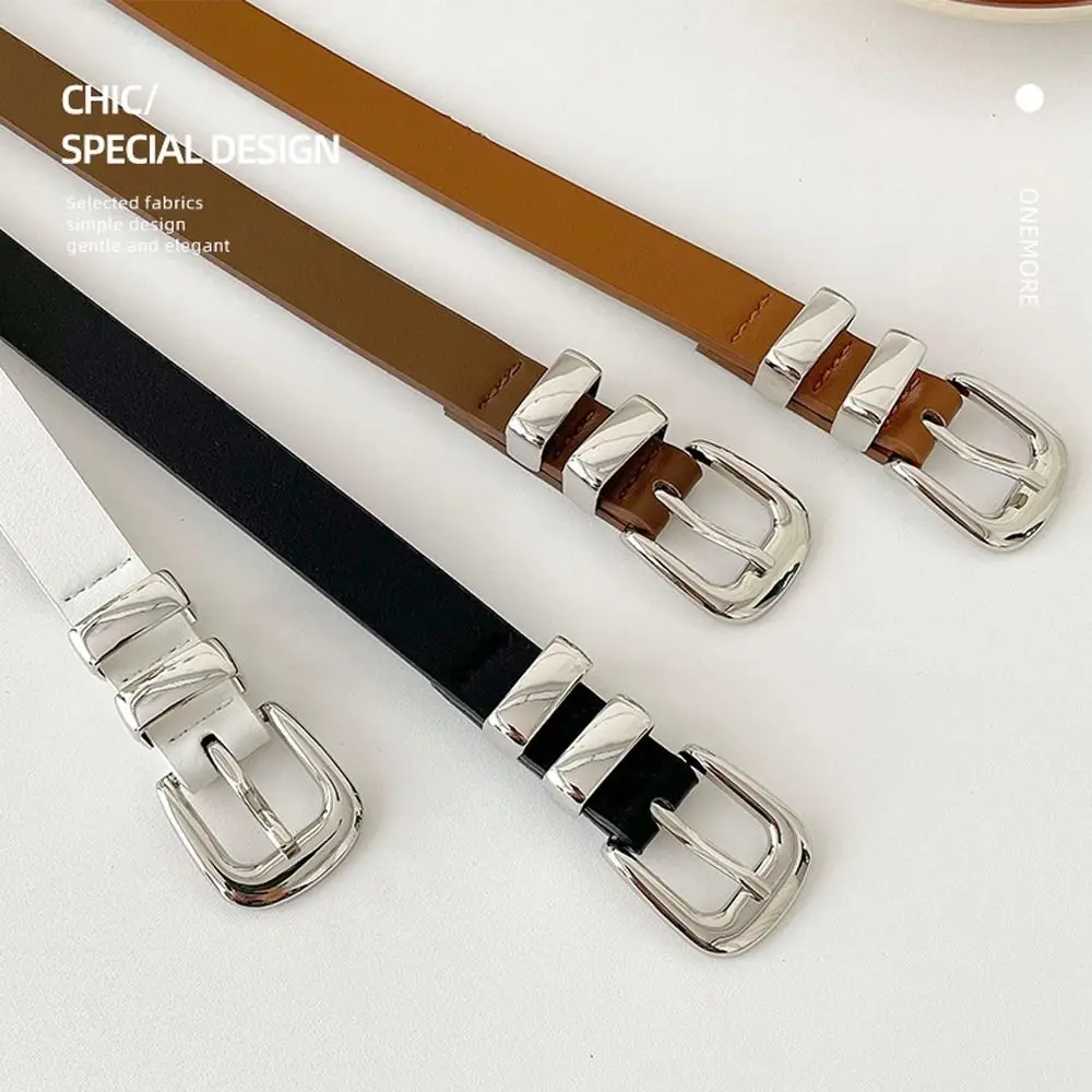 Простой тонкий ремень из искусственной кожи с пряжкой с язычком, однотонный ремень на талию для женщин