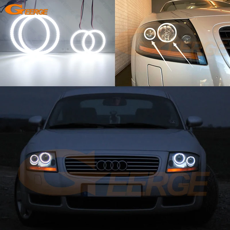 For Audi TT MK1 8N 1999 2000 2001 2002 2003 2004 2005 2006 Excellent Ultra Bright SMD LED Angel Eyes Halo Rings Kit Day Light