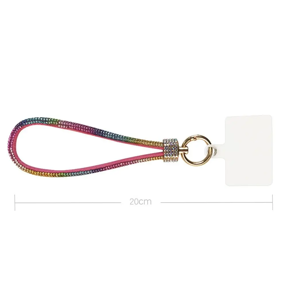 Fashion Keychain Rhinestone Phone Lanyard Bright Bling Bling Diamond Crystal Anti-lost Rope Wrist Straps Phone Accessories