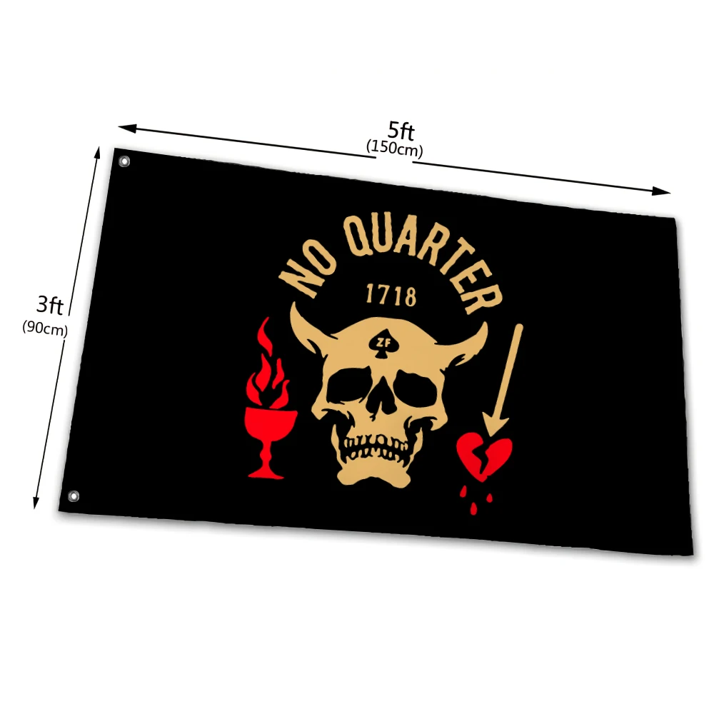 90*150cm 3*5ft Pirate Skull Flag NO QUARTER NO MERCY Banner Home Decor Outdoor Decoration Flags