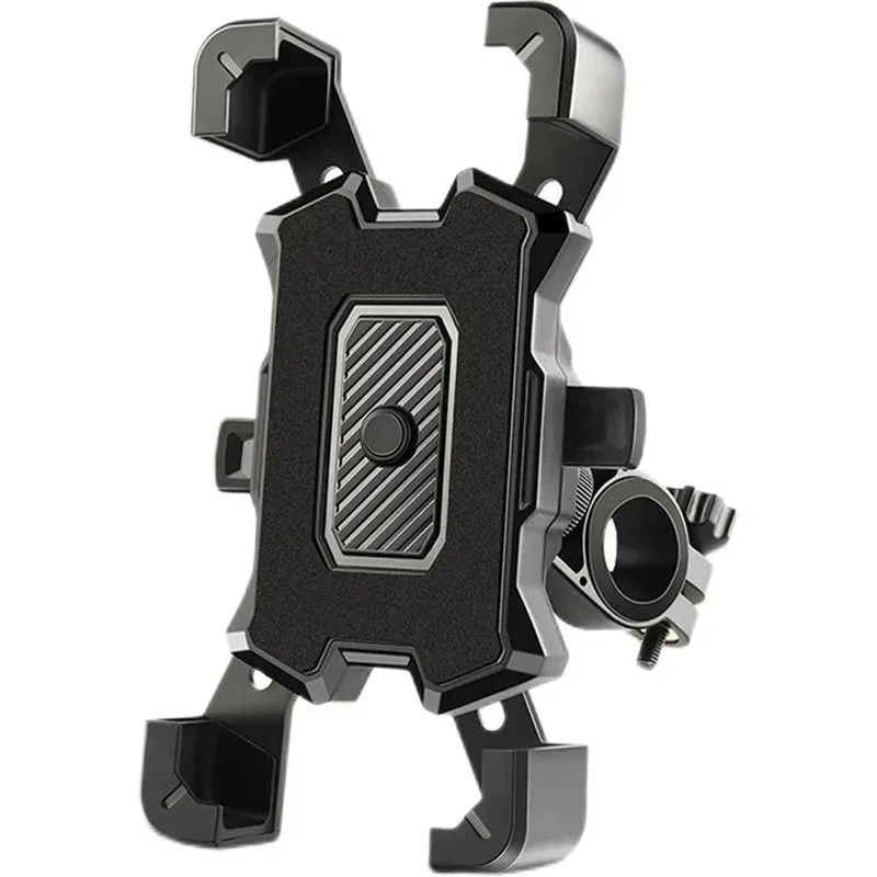 4-Klauen Stoßfeste Fahrrad- und Motorrad-Handyhalterung mit Ein-Knopf-Autolock, 360° Verstellbare Lenker-Handyhalterung, Universelle Smartphone-Halterung