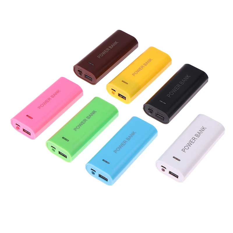 Custodia portatile per banca di potere Scatola batteria fai da te a 2 celle 18650 per carica smartphone 5V 1A per batteria 18650 con indicatore luminoso