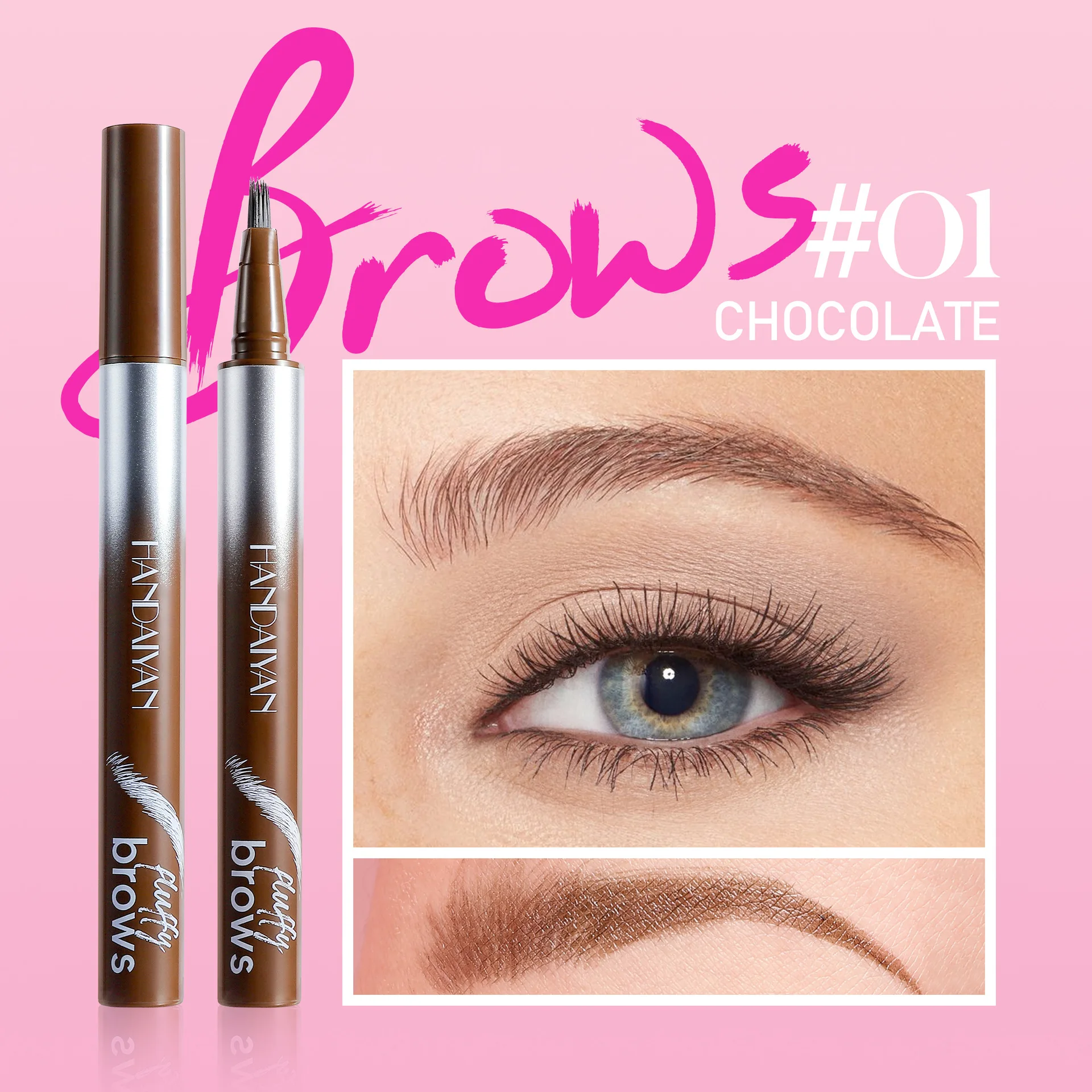 Microblading Eyebrow ปากกากันน้ําเคล็ดลับส้อม Eyebrow Tattoo ดินสอยาวนาน Professional Fine Liquid Eye Brow ดินสอแต่งหน้า