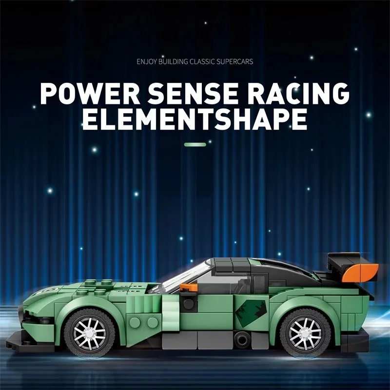 Simulation Race Car Building Blocks 302Pcs Metal Hub Open Cockpit Sim Exhaust Front Light Youth Vehicle Gift Compatible Lego