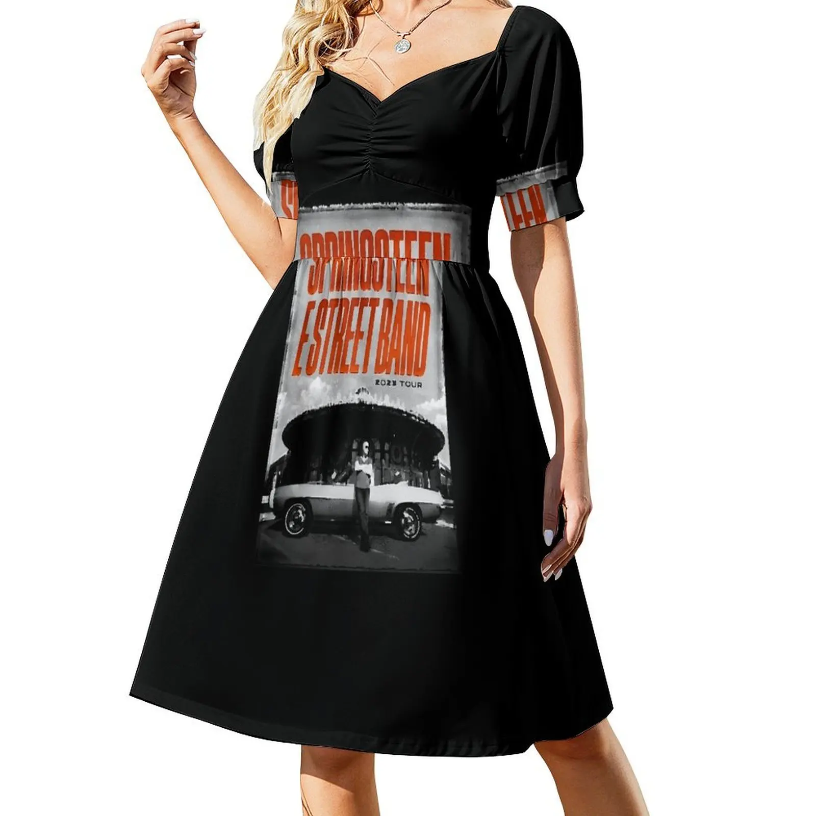 

Springsteen Estreet Band Zozz Tour Short-Sleeved Dress elegant chic women dresses promotion long dress women