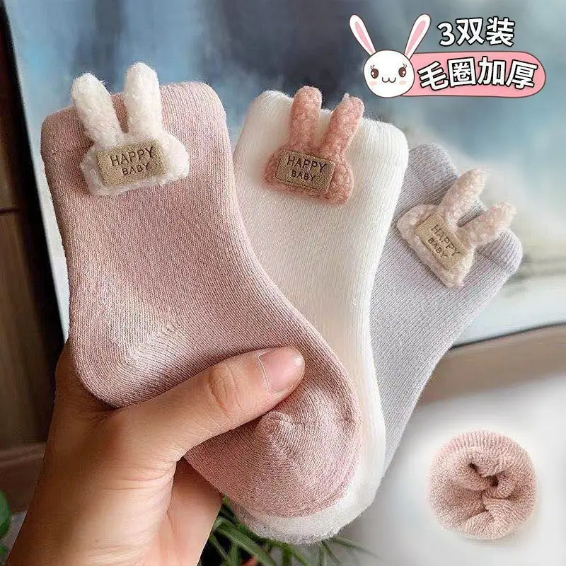 Baby Socks Autumn Winter Thick Fleece t Mid-Calf Newborn Boys Girls Baby Socks