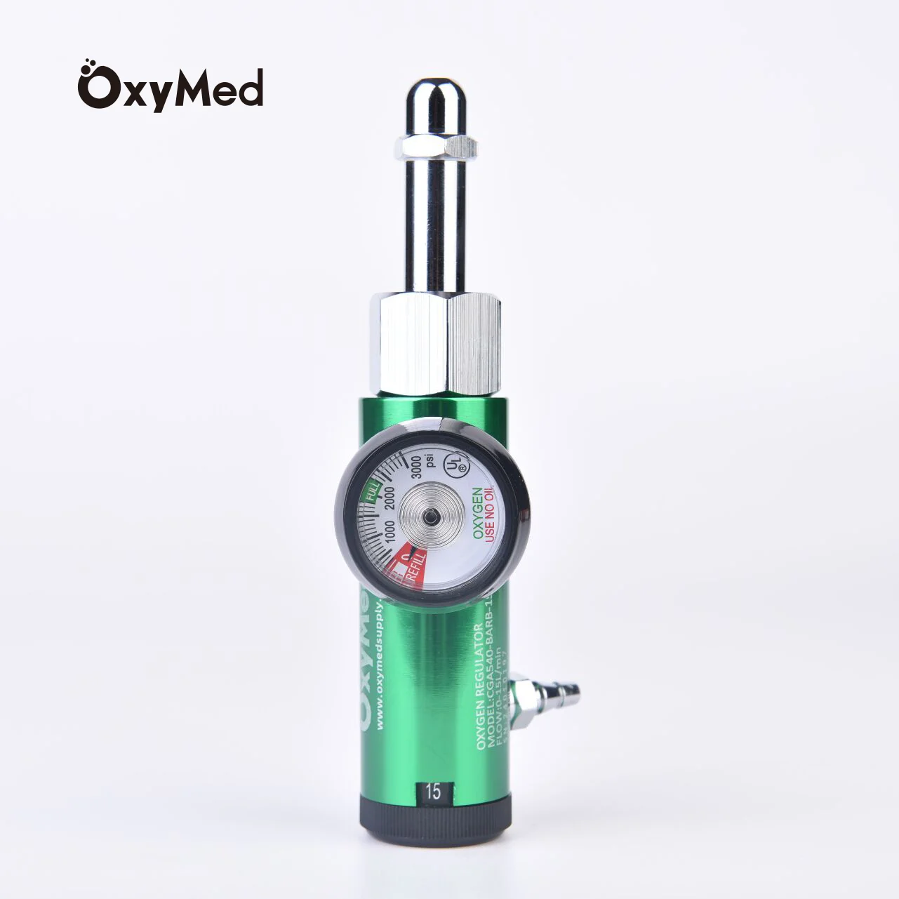 High Quality Click Style Oxygen Regulator CGA540 Barb Connection Medical Pressure Regulator