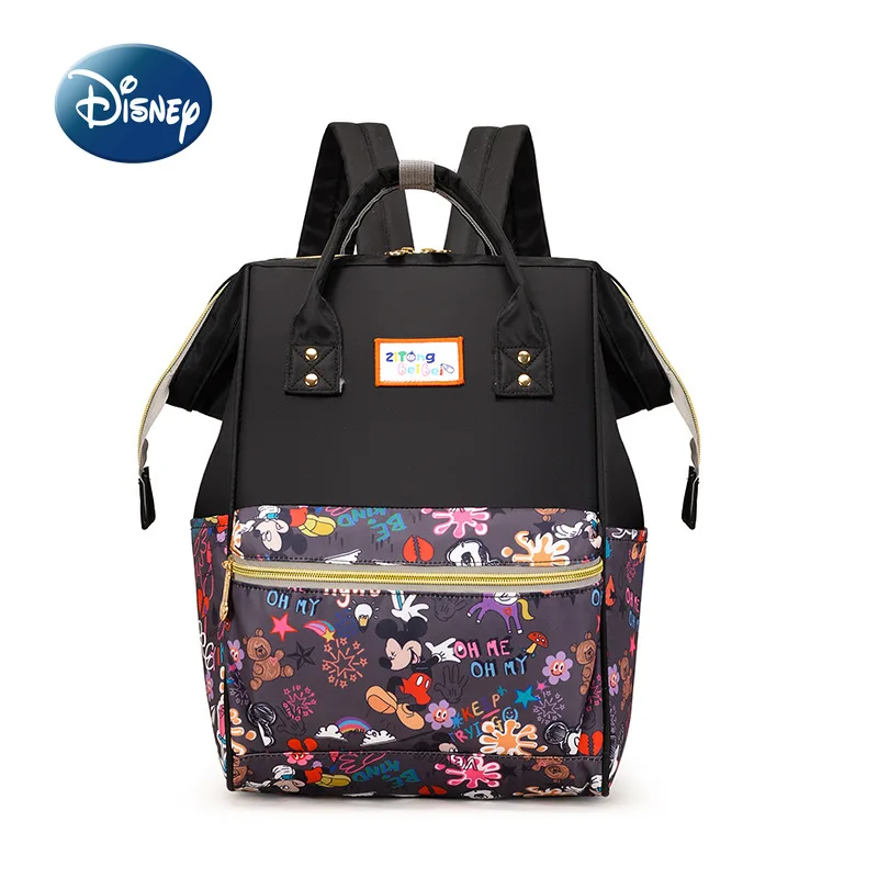 

Новая сумка-рюкзак для подгузников Disney Mickey's, большая вместительная сумка-рюкзак для детских подгузников, модная сумка для хранения детских товаров класса люкс, брендовая сумка для хранения детских товаров