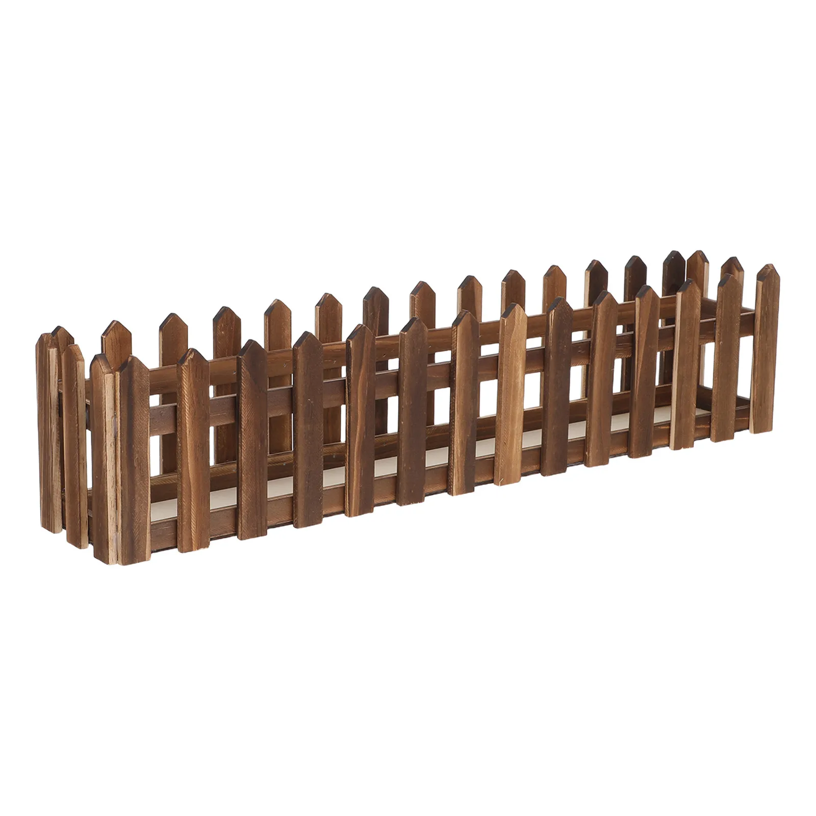 Rustic Wooden Picket Fence Flower Planter Box Rectangle Natural Artificial Flowers Display Indoor Outdoor Balcony Window Box