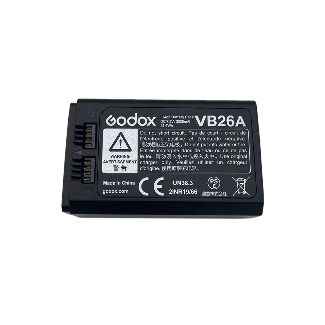 Godox VC26 VB26 VB26A DC 3000mAh 21.6Wh USB Replacement Li-ion Battery Charger for Godox V860III V1 V850III Flash Speedlite