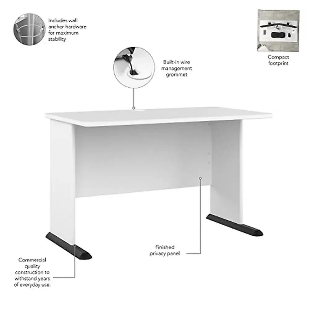 Œillet de gestion des fils de construction en bois blanc, bureau d'ordinateur de jeu, utilisation au bureau, conception de qualité commerciale, 4,000 niveaux, 48 pouces