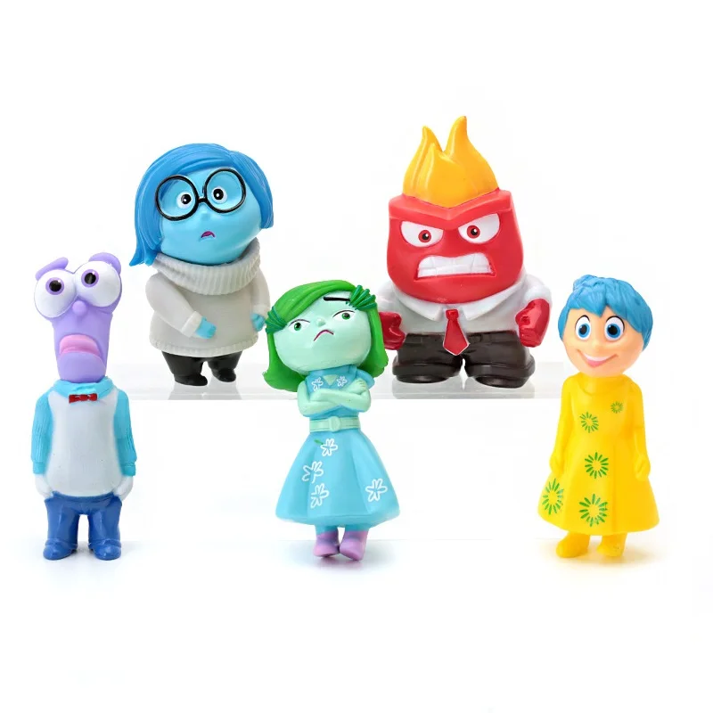 1/5pcs inside and outside 2 pictures animation joy, sadness and anger action doll fear and disgust suit collection model toy