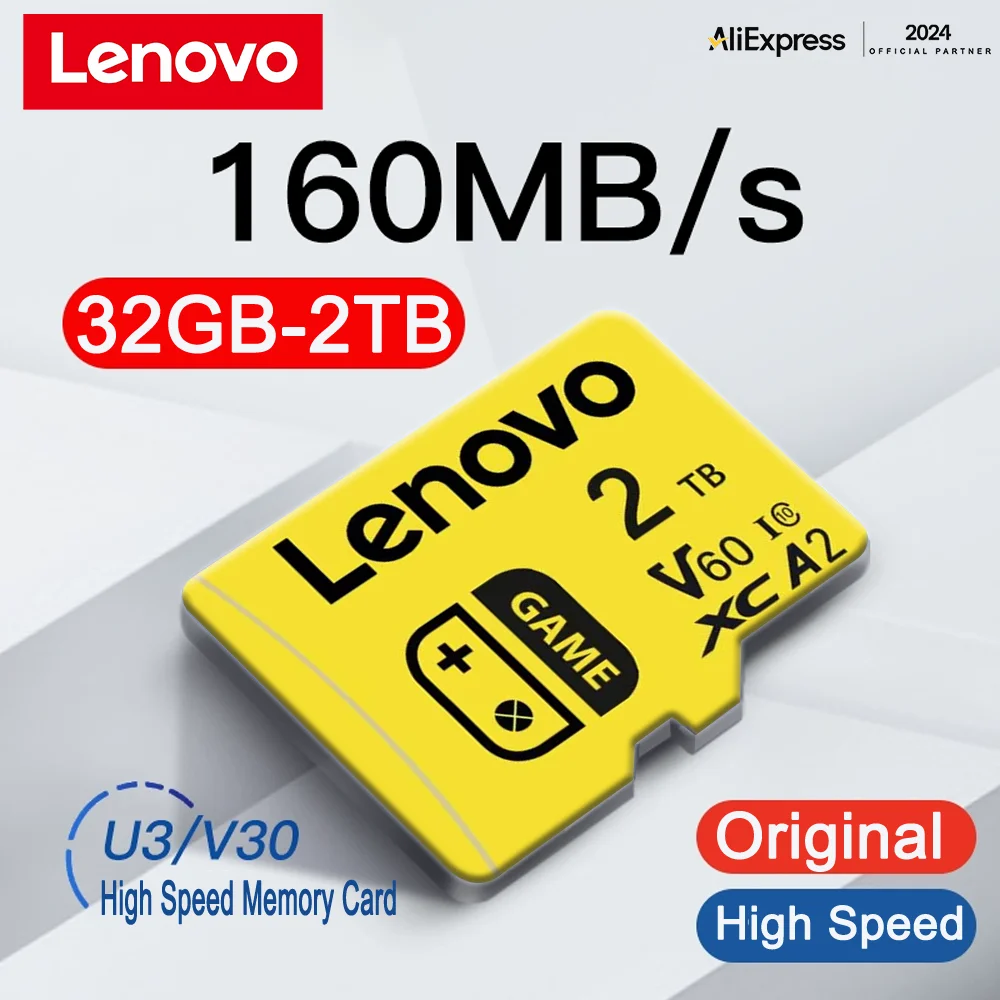 Original Lenovo 2TB Micro TF SD Card Memory Card TF/SD 128GB 256GB 512GB Mini Memory Card Class10 For Camera/Phone 2024 NEW