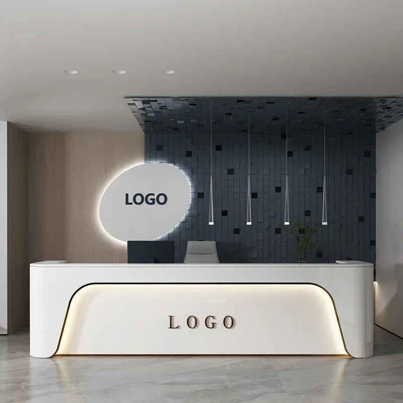 مكاتب استقبال صالون تجميل فاخر خفيفة نادي تجاري بار أمين الصندوق كاونتر شركة فندق مكتب الاستقبال طاولات الاستقبال المنحنية O