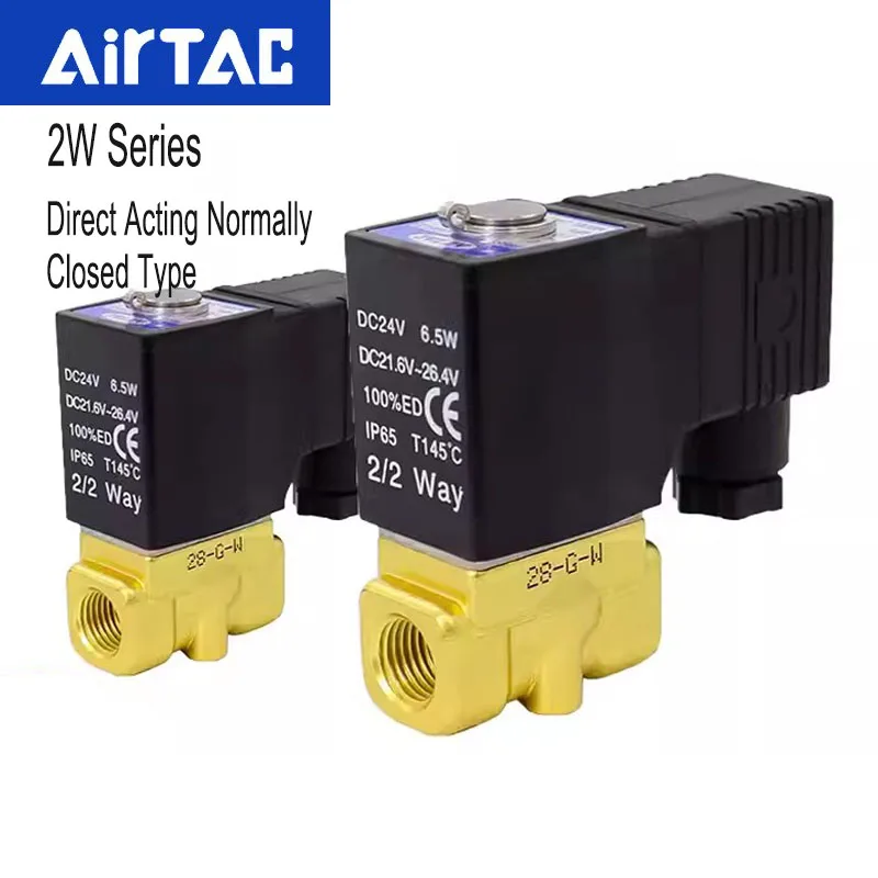 AirTAC Original  Solenoid Switch Water Valve Direct Acting Normally Closed Fluid Control Valve2W030-06/08 2W050-10/15