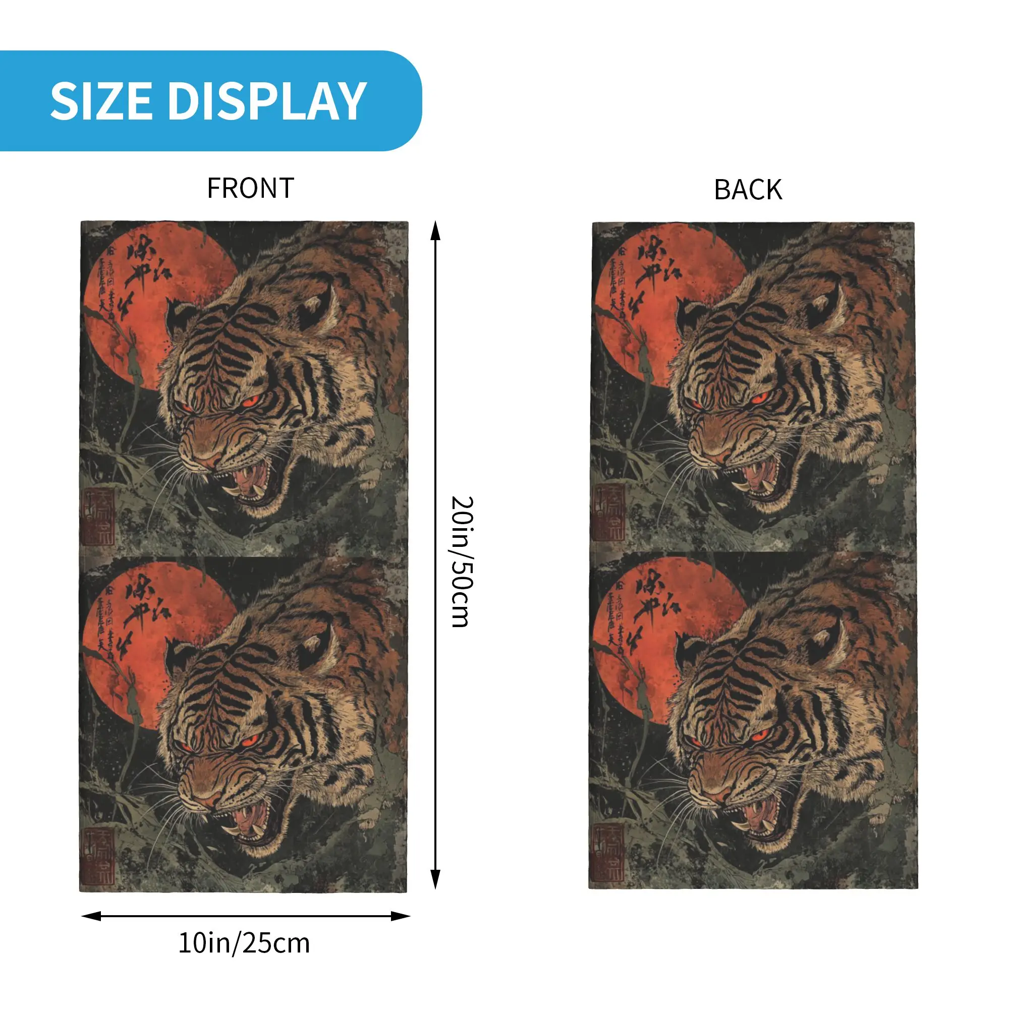 Tiger Wild Animal Bandana Neck Cover Printed Wrap Scarf Headband Riding Unisex Adult All Season